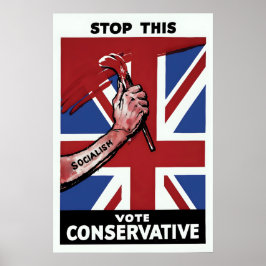Poster Cartaz Eleitoral do Partido Conservador Britânico 