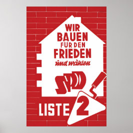 Poster Cartaz Eleitoral do Partido Trabalhista Alemão de 