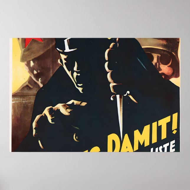 Poster Cartaz Eleitoral do SPD de 1932 Esses são os inimi (Frente)