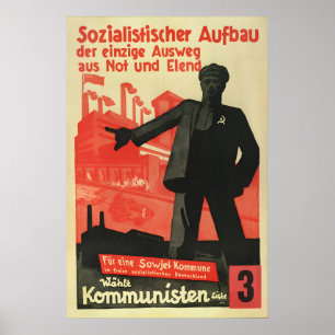 Poster Cartaz Eleitoral Socialista KPD Alemão dos Anos 19