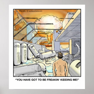 Poster Cartaz engraçado Cryonics dos desenhos animados