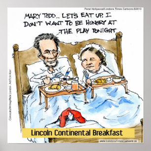 Póster Cartaz engraçado de Abe Lincoln & Mary Todd na cam