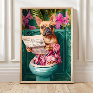 Poster Cartaz engraçado de cachorro Bulldogue francês Faw