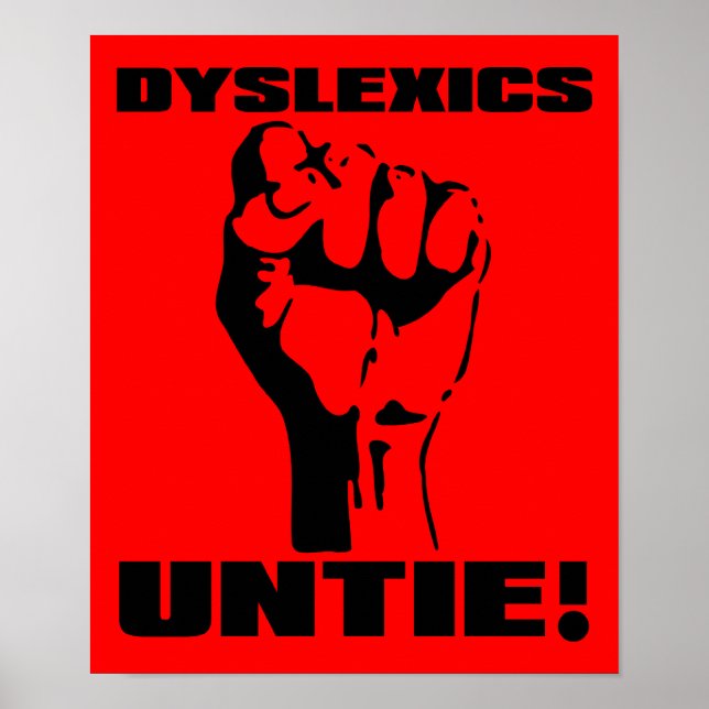 Póster Cartaz engraçado de disléxicos (Frente)