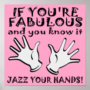 Poster Cartaz engraçado de mãos de jazz fabulosas