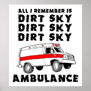 Póster Cartaz Engraçado de Moto Motocross Ambulância Céu