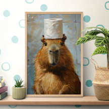 Cartaz Engraçado de Papel Higiênico de Capivara