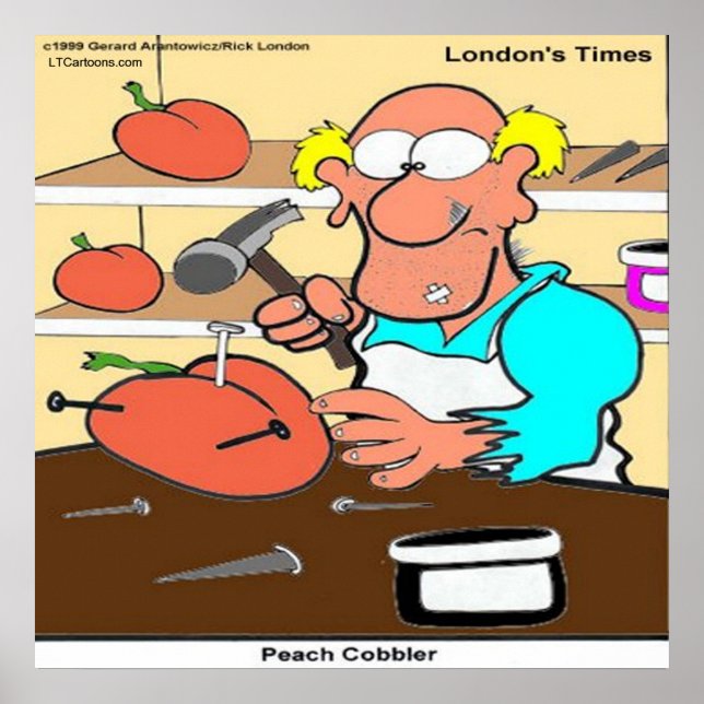 Póster Cartaz Engraçado de Peach Cobbler por Rick London (Frente)