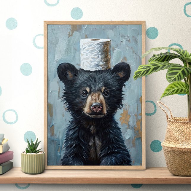 Poster Cartaz Engraçado de Urso Preto de Papel Higiênico (Criador carregado)