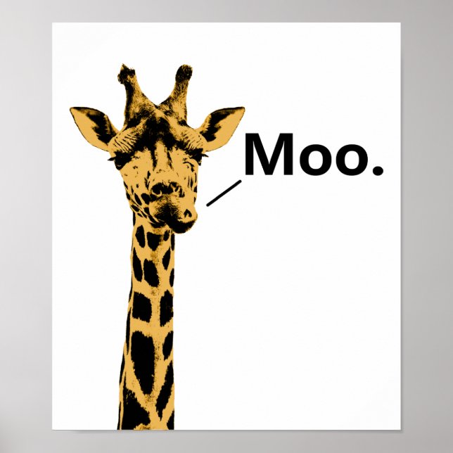 Póster Cartaz Engraçado Vaca Girafa (Frente)