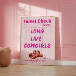 Poster Cartaz Estético de Nota de Cowgirl