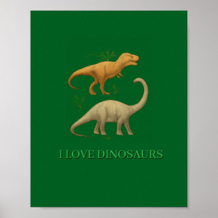 Poster Cartaz - Eu Amo Dinossauros