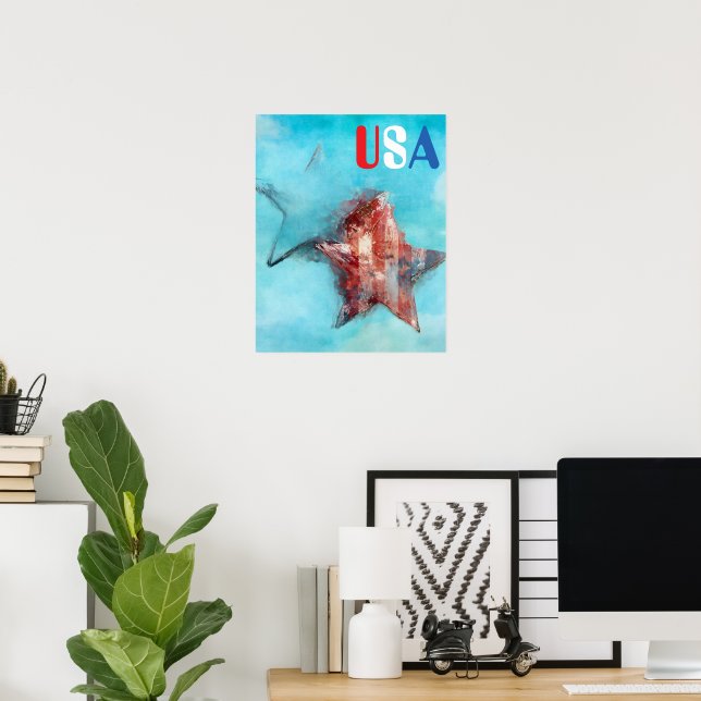 Poster Cartaz EUA (Escritório em casa)