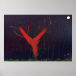 Poster Cartaz Eucalyptus Midnight, arte impressionista.