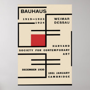 Poster Cartaz Exposição de Design Bauhaus Cambridge 1924