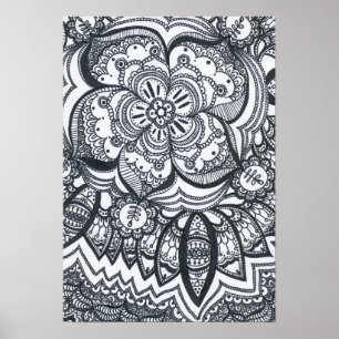 Póster Cartaz Eyed da mandala da flor