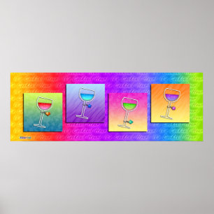 Póster Cartaz, Faixa - Vinho Pop Art