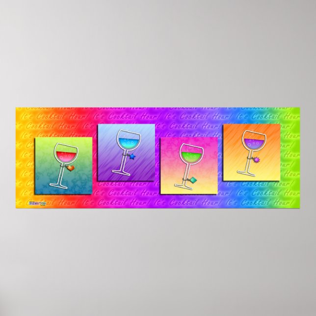Póster Cartaz, Faixa - Vinho Pop Art (Frente)