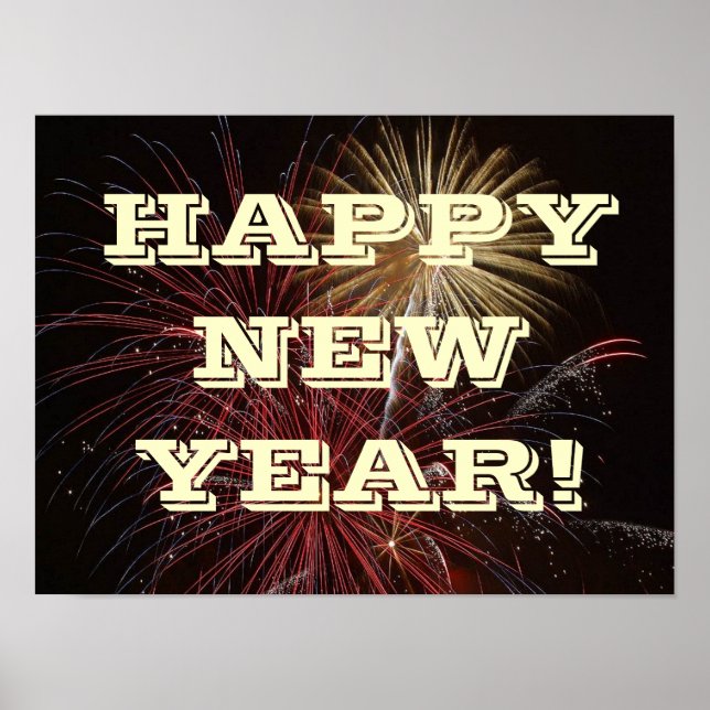 Póster Cartaz Feliz Ano Novo (Frente)