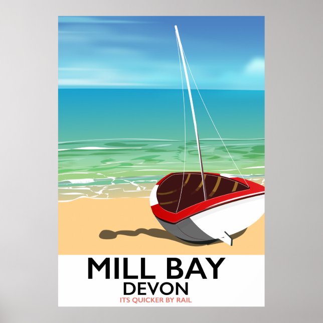 Póster Cartaz ferroviário de Mill Bay Devon (Frente)
