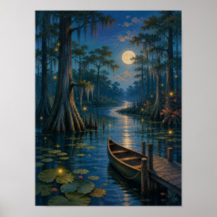 Poster Cartaz Firefly Cypress Bayou Luar 12x16