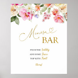 Poster Cartaz Floral Colorido de Primavera Mimosa