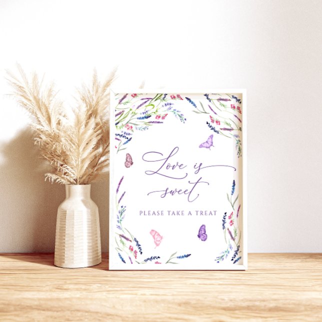 Poster Cartaz Floral de Lavanda para Chá de Noiva - O Amo (Criador carregado)