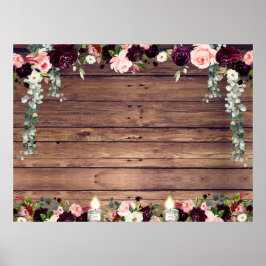 Poster Cartaz Floral em Madeira de Celeiro Rústico XL DIY