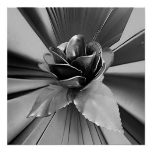 Póster Cartaz Floral Prata