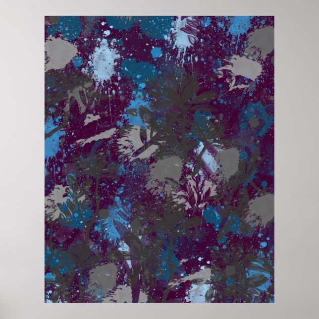 Poster Cartaz Floral Sombrio (Frente)