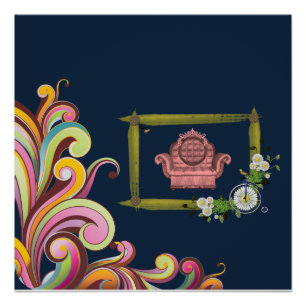 Póster Cartaz Floral Vitoriano