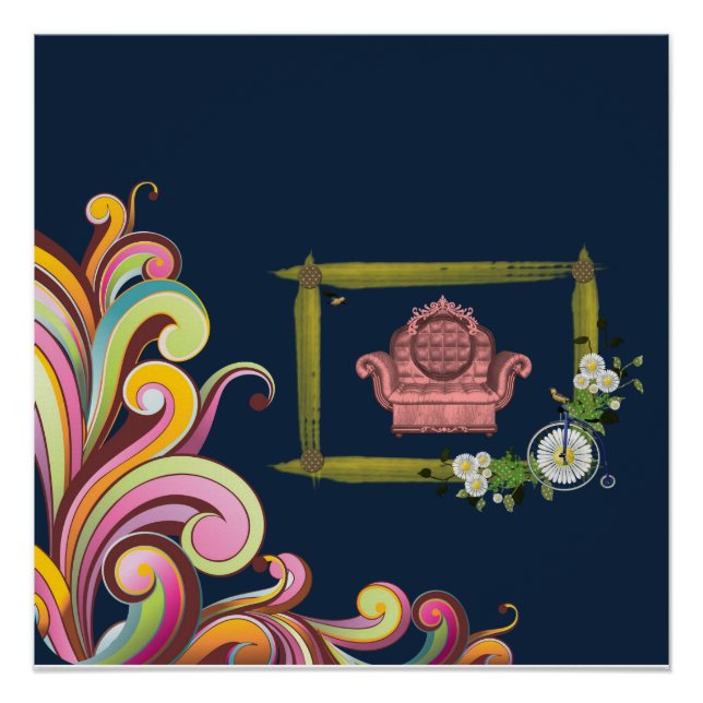 Póster Cartaz Floral Vitoriano (Frente)