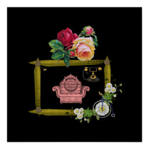 Póster Cartaz Floral Vitoriano
