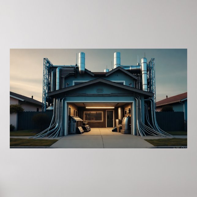 Poster Cartaz fosco Garage Tech Upgrade (Frente)