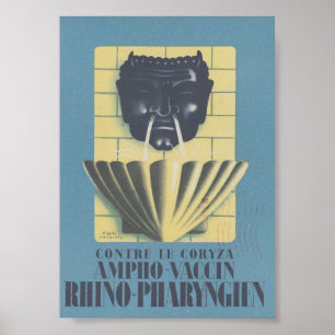 Poster Cartaz Francês de Vacina Ampho Ronchèse de 1910