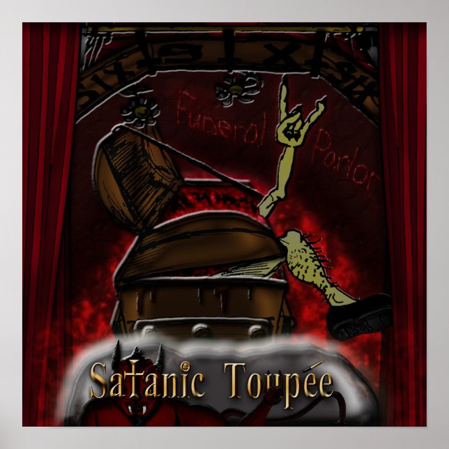 Poster Cartaz "Funeral Parlor" do Satanic Toupee (Frente)