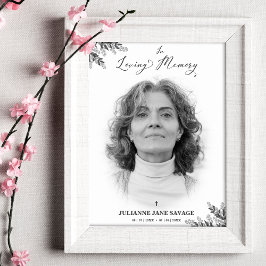 Poster Cartaz Funeral Preto Branco Foto Lembrança Serviço