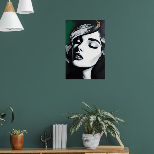 Poster Cartaz Glamouroso Preto e Branco Moderno (Sala de Estar 1)