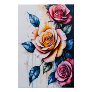 Póster Cartaz Glossado Sinfonia Floral