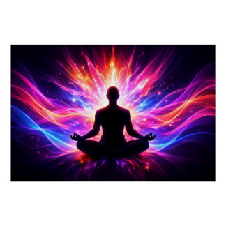 Póster Cartaz Glossy Chakras de Meditação Arte Espiritual