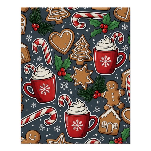 Póster Cartaz Glossy de Natal (Frente)