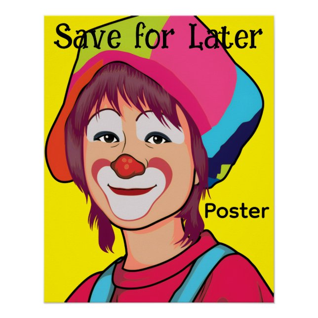 Póster Cartaz Glossy de Palhaço (Frente)
