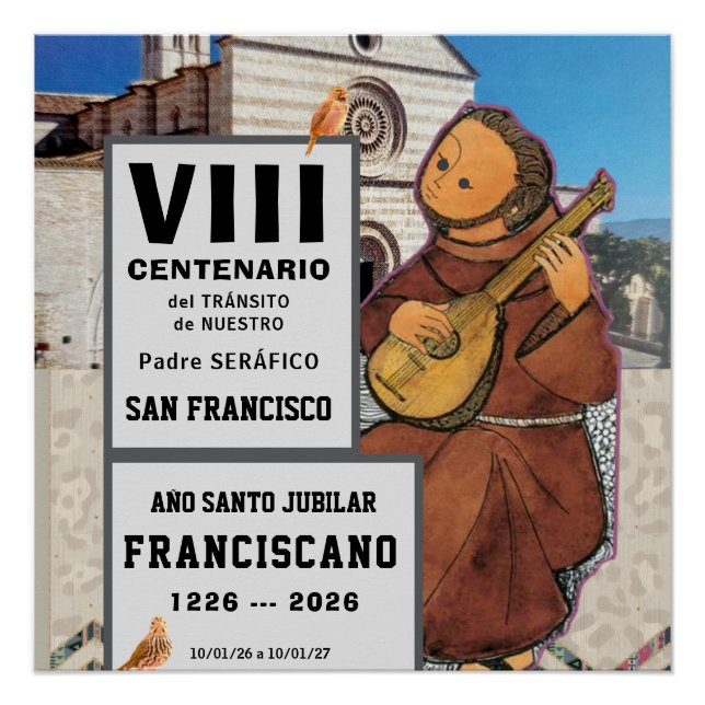 Póster Cartaz Glossy de São Francisco de Assis (Frente)