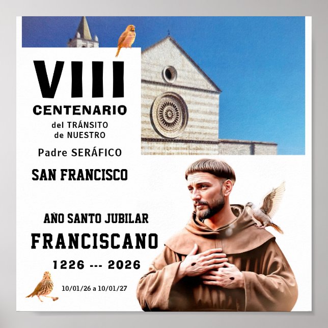 Poster Cartaz Glossy de São Francisco de Assis (Frente)