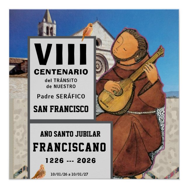 Póster Cartaz Glossy de São Francisco de Assis (Frente)