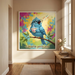 Póster Cartaz Glossy Estética de Pássaro Aconchegante