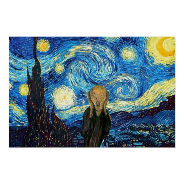 Póster Cartaz Glossy Grito da Noite Estrelada (Frente)