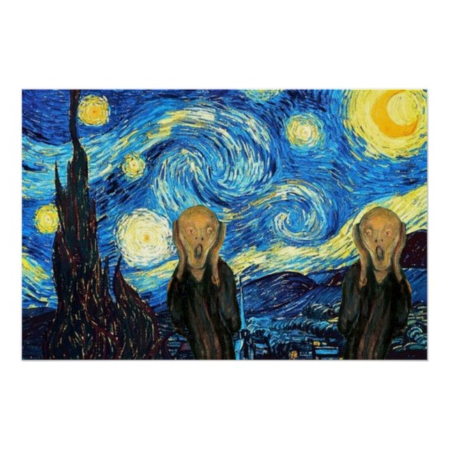 Póster Cartaz Glossy Noite Estrelada do Grito (Frente)