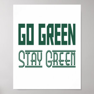 Póster Cartaz Go Green (tamanho de moldura de imagem padr