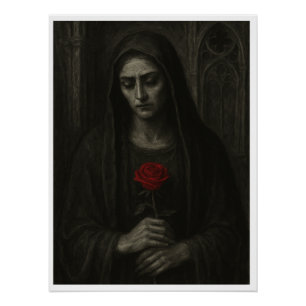Póster Cartaz Gótico Dama de Luto